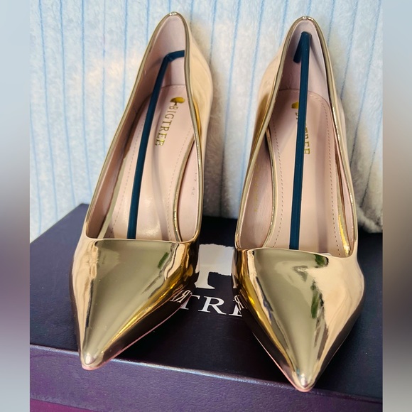 🔥Metallic Gold Heels🔥 BRAND NEW Beautiful High Heels Sz 9.5! - Picture 9 of 10